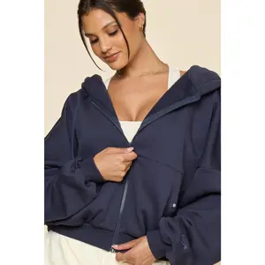 Zip Cloud Hoodie - Academic Navy