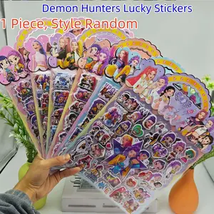 Kpop Laser Sticker, Random Style, Korean Trendy Cartoon Design, Bright Sparkle, Clear Pattern, Strong Adhesive, DIY Decorations