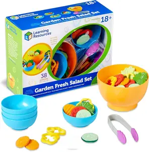 Learning Resources New Sprouts Garden Fresh Salad Set - 38 Pieces, Ages 18+ Months, Pretend Play Food for Toddlers, Kitchen Toys