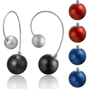Colorful Ball Drop Dangle Earrings Set for Women, 6/16 Pcs DIY Replaceable Beads, Lightweight Titanium Ear Hooks,  and Colorfast, Suitable for  Gifts