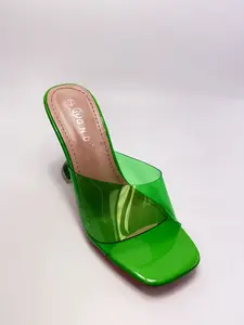 Womens blue   Heels Sandals Transparent Stiletto Heel Slippers Backless Peep Toe Slip on Heeled Mules | Transparent Heels, Slip on, Peep Toe, Backless, Heeled,