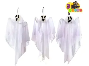 3 Pack Halloween Party Decoration 27.5" Hanging Ghosts, Cute Flying Ghost for Front Yard Patio Lawn Garden Party Décor and Holiday Decorations
