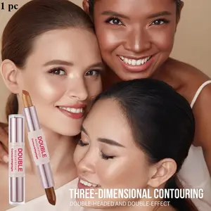 Double-Ended Contour & Highlight Stick, 2-in-1 Rotatable Makeup Stick for 3D Facial Contouring, Long-Lasting, Portable, Multi-Use Light Shadow Shaping