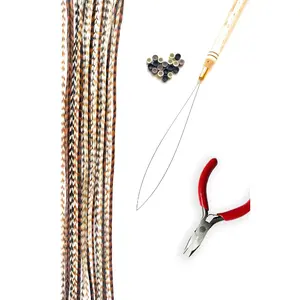 hair s kit extensions real rooster long colors pliers beads and a loop tool diy set browns neutrals