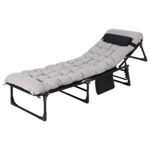 Camping Cot for Adults, 400LBS Folding Sleeping Cot with Removable Mattress, Portable Double Layer Oxford Camp Bed with Carry Bag for Travel, Tent, Guest, Office Nap