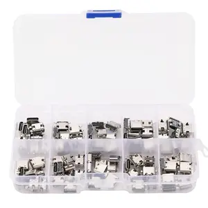 100Pcs 10Models Type-C USB 3.1 Charging Dock Connectors Mix 6Pin and 16Pin Use for Mobile Phone and Other Product Repair Kits