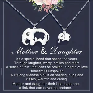 Elegant Silver-Plated Elephant Necklace - Perfect Gift for Mom, Daughter, Mother’s Day, Christmas, Birthday, Unique Jewelry for Women, Special Occasion Present