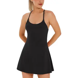 Womens Tennis Dress, Athletic Dress with Built-in Bra & Shorts Pockets Summer Dresses for Women Golf Outfits for Workout