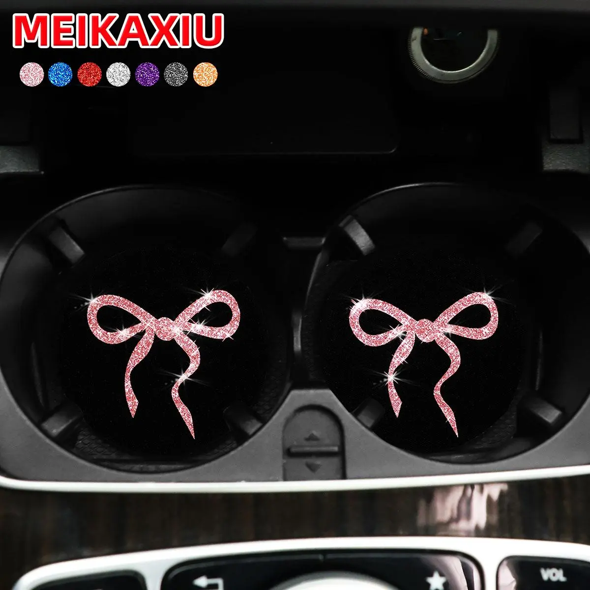 Car Cup Holder Coaster, Rhinestone Decor Car Cup Holder Pad, Car Interior Decorative, Car Interior Decoration Accessories for Women & Girls, Boujee Car Accessories, Girly Car Accessories, Car Interior Accessory, Aesthetic Car Accessory, Car Stuff