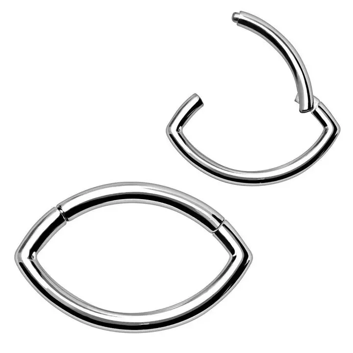 Stainless Steel Oval Seamless Clicker Ring