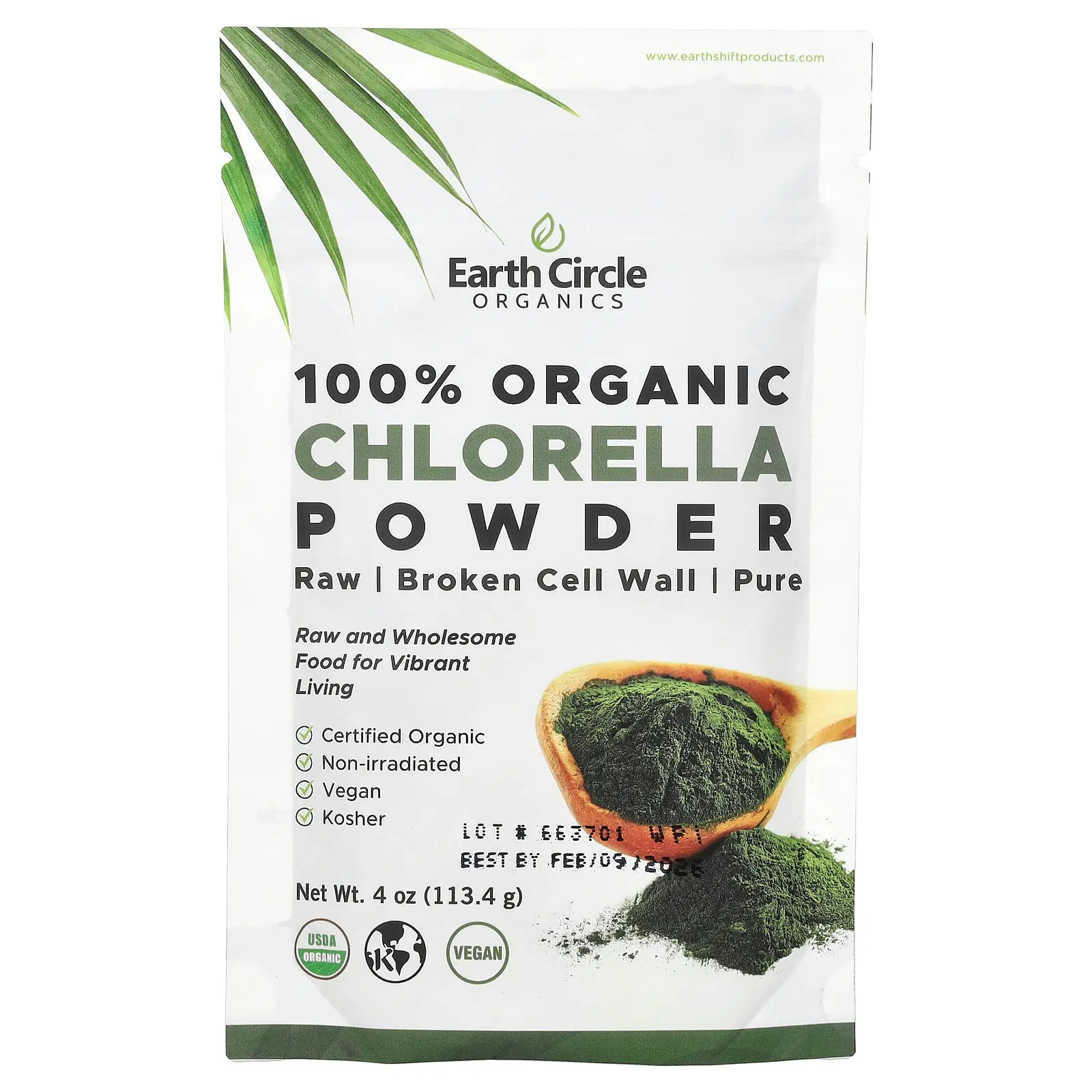 Earth Circle Organics 100% Organic Chlorella Powder, 4 oz (113.4 g) Earth Circle Organics 100% Organic Chlorella Powder, 4 oz (113.4 g)