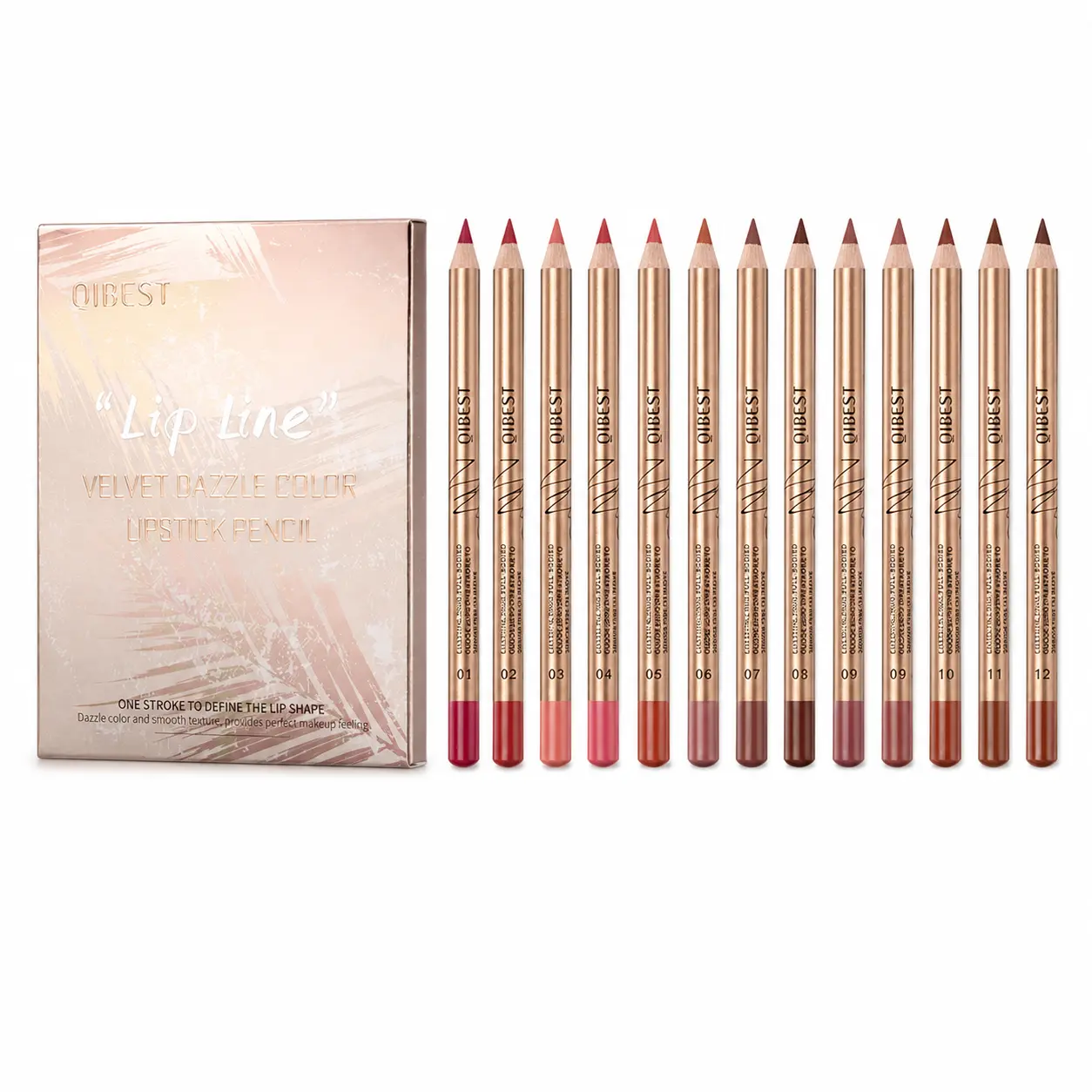 12-Piece Matte Lip Liner Pencil Set, Assorted Nude, Pink, Red and Brown Shades, Sharpenable Fine-Tip Lip Makeup Pencils for Precise Outlining, Lip Contouring, Daily Wear, Office, Travel and Gifts
