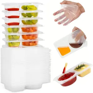 Snack Containers Double Compartment,Microwave Refrigeration Safe Leakproof Stackable for Office,Picnics(20)