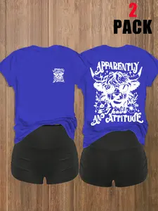 Retro Style Loose-Fit Summer T-Shirt, Casual Letter & Animal Print, Comfortable Casual Top for Men & Women, Perfect for Daily Wear & Outdoor Activities