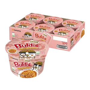 Buldak Rosé Hot Chicken Spicy Flavor Korean Instant Ramen Noodle Big Bowl Easy Prep Convenient 3.7oz (Pack of 6)