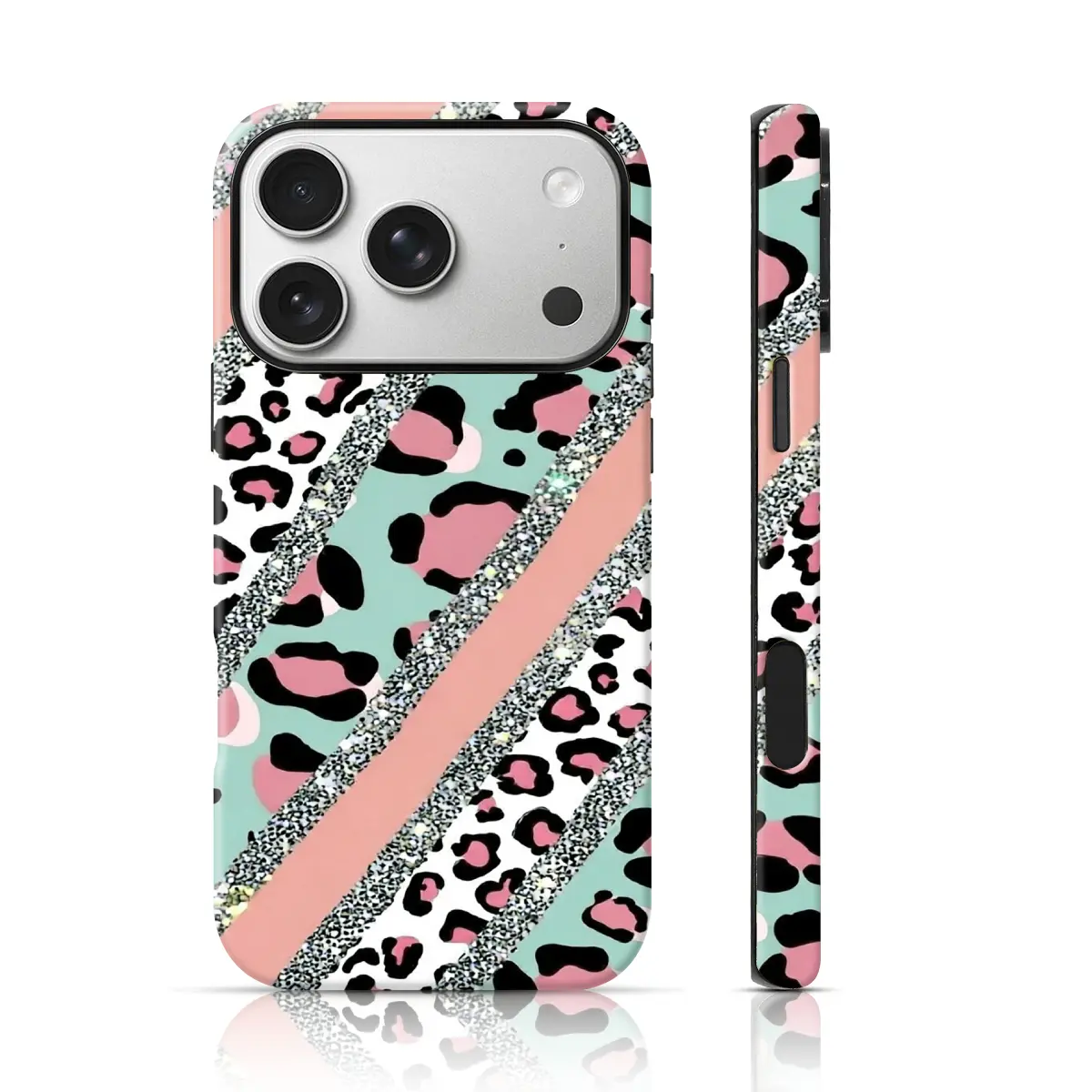 Vibrant Leopard Stripe Design Fashion Phone Case Double-Layer TPU Shockproof for iPhone 17 Pro Max/16 Pro Max /15Pro Max 15/14/13/12 & Samsung S26 /S25Ultra Gift for Friends or Family, Protection