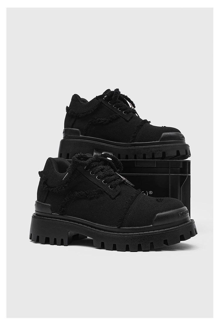 Retro Port Style  Head Leather Shoes, Men's Spring Autumn Chunky Sole Hidden Heel Shoes, Stylist Fashion Casual Shoes