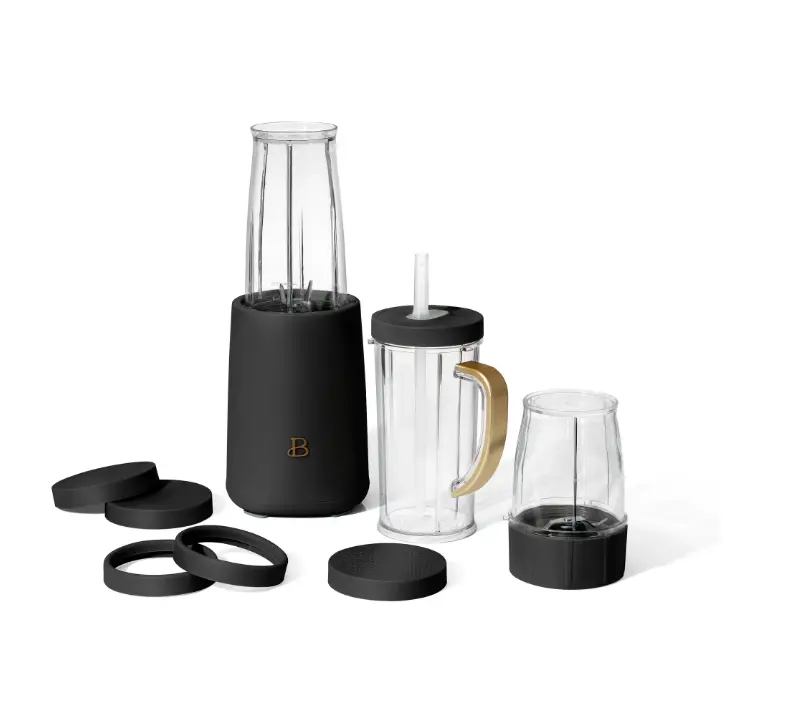 Beautiful Personal Blender Set with 12 Pieces, 240 W, Black Sesame by Drew Barrymore