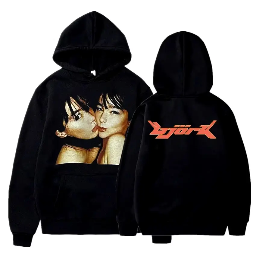 1990 Bjork Heavy Concert Vintage Hoodie Hip Hop Music Album Double