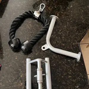 SincMill SCM-5003 Combo Tricep Press Down Cable Attachment, Multi-Option: Double D Handle, V-Shaped Bar, Tricep Rope