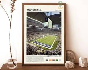 AT&T Stadium Poster,Dallas Cowboys Stadium Poster, Football NCAA Lovers-Fans Gift Dallas Cowboys Stadium poster, NFL Stadium Poster