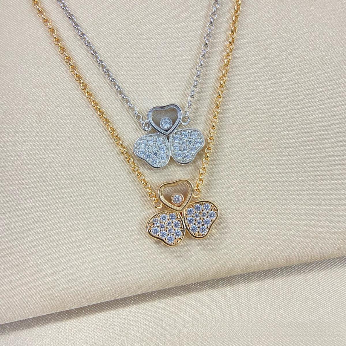 High Quality Lucky Clover Heart Necklace Effortless French Chic For Everyday Woman Party Gift