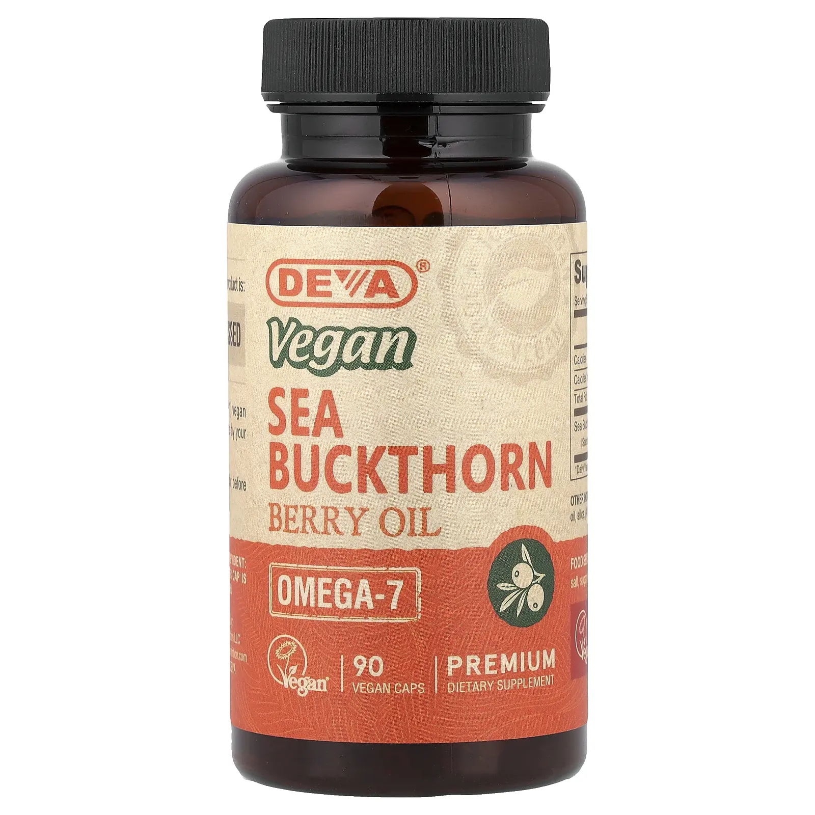 Deva Vegan Sea Buckthorn Berry Oil, 90 Vegan Caps (500 mg per Capsule)