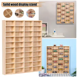 Wooden 1/64 Diecast Wheels Display Case Holds Toy Cars Wooden Wall Mount Car Display Shelf Storage Organizer Case for Toy Collectibles, Wheel, Model, 10 Layers (40 Spaces)