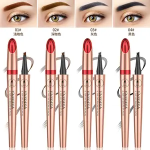 YANQINA Four-Claw Liquid Eyebrow Pencil Waterproof Sweatproof Non-Caking Wild Eyebrow Four-Head Split Eyebrow Pencil Makeup Wholesale