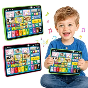 Learning Tablet for Toddlers 12 Month+, Trilingual Learning Toys with Music & Sound, Speech Therapy Toys for 1-3 Years Old, Early Development for Baby, Musical Baby Birthday Toys for Boys and Girls, Toddler Educational Toys Christmas Gifts