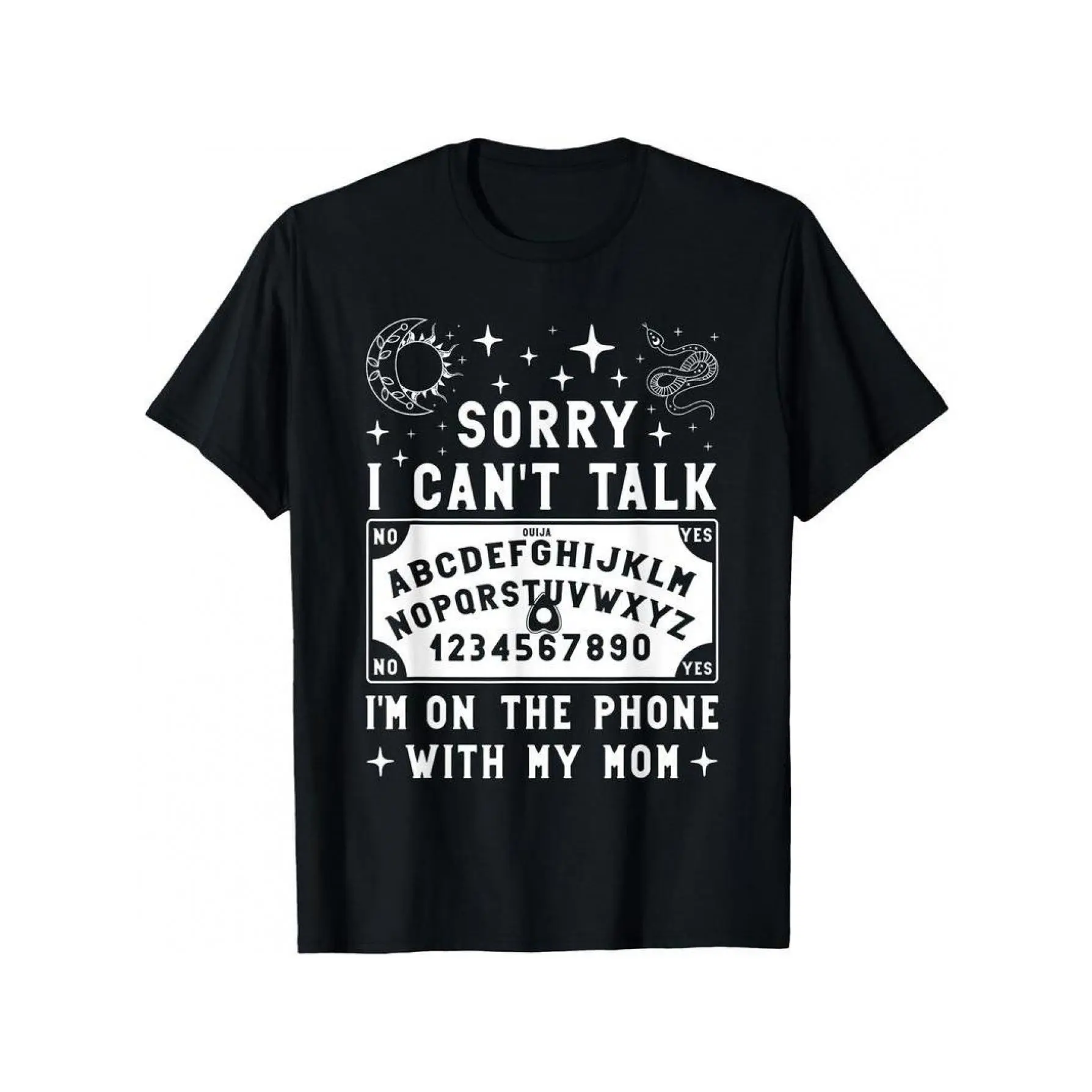 Women's Oversized Vintage Casual Tee Top - "Sorry I Can't Talk I'm On Phone with My Mom" Graphic T-Shirt