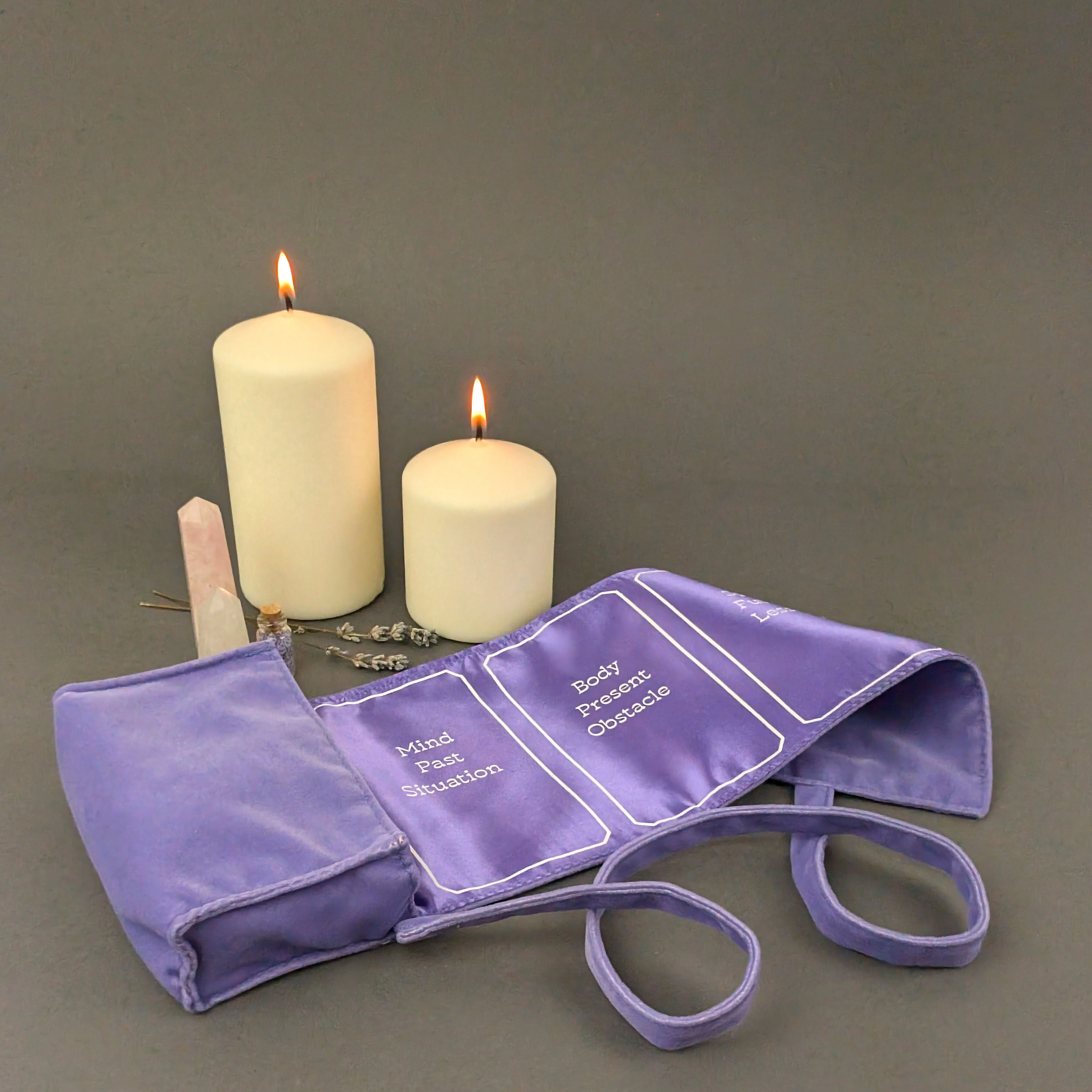 Tarot Wrap and Cloth, Lavender Pouch for Tarot Deck, Satin Tarot Storage with Spread Pattern Gift Organiser Velvet