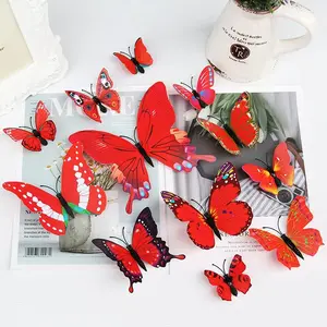 Easy DIY 3D Butterfly Wall Stickers | Magnetic & Sticky Back for Instant Home Decor, 3D Faux Butterfly Decorations for Walls and Refrigerators, Random color