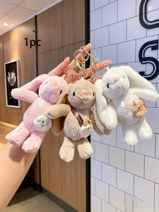 Floppy-Eared Rabbit Plush Bag Charm Little Rabbit With A Shoulder Bag Design Gentle And Adorable Stylish And Versatile For Bags, Keys, And Cars Keychain Kawaii Sturdy And Durable Couple'S Bag Charms / Friend'S Bag Charms Gifts For Children And Holidays