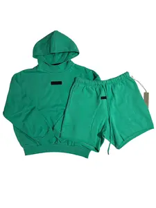 2024 Mint Green  Pullover Hoodie & Sweatshorts Combo--Unisex, Casual Streetwear Matching Outfit  Relaxed & CleanFit style