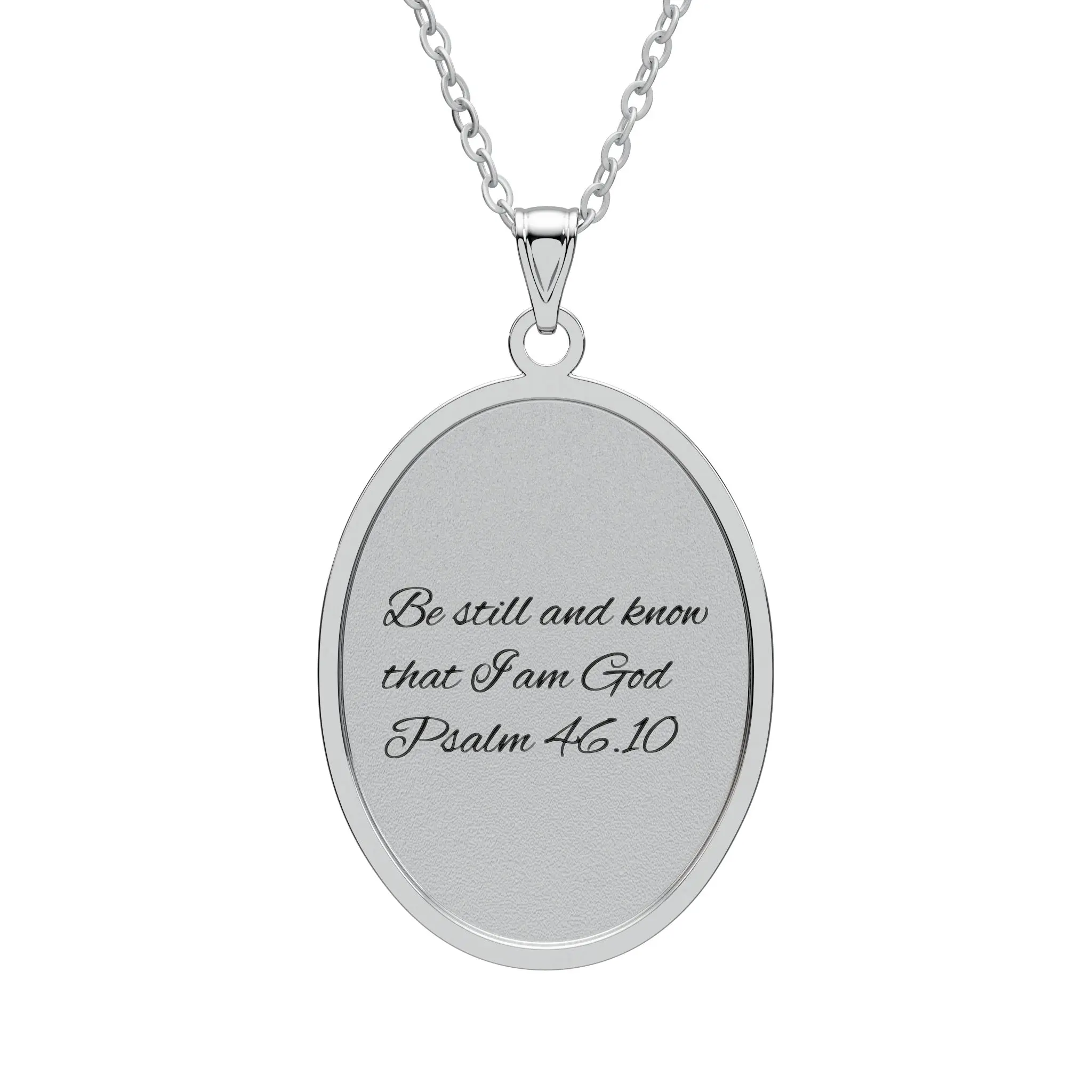 Bible Quote Oval Pendant Necklace