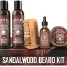Viking Revolution Ultimate Beard Care Kit For Men - Sandalwood Scented Beard Wash + Conditioner + Oil + Balm + Comb - Thickening Nourishing Gift Set