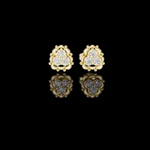 0.60 TCW Aurielle Bloom Lab Diamond Cluster Earrings with Ornate Floral Detailing For Love