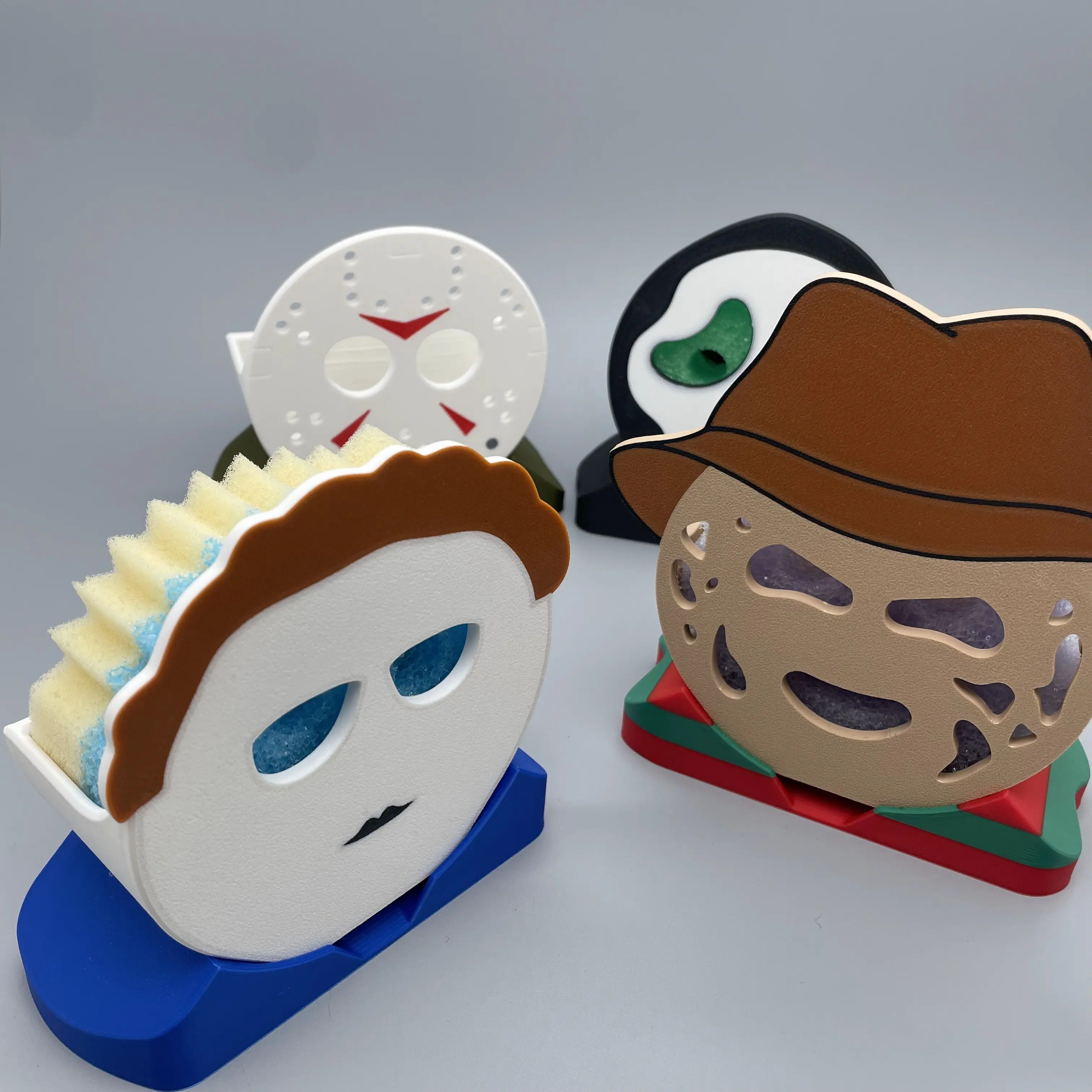 Cute Halloween Horror Figure Sponge Drying Stand | Fun & Quirky 3D Printed Drain Rack | Fast Drying & Odor-Free | Playful Kitchen Decor