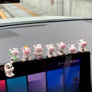 8pcs Cow Figurines for Desktops, Collectible Figurine, Decorative Figurines, Cute Cow/cowgirl Decorations, Farm Dashboard & Shelf Decor, Perfect Holiday Gifts, Home Decor Statue, Cute Animal Design