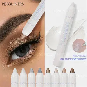 8pcs/set Highlighter Stick Cool Shimmer Shiny Pen 9 Colors Eyes Makeup Glitter Eyeshadow Pen Face High Light Stick High Gloss Pen