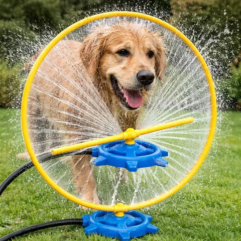 Dog Water Sprinkler Wheel Toy – 2-in-1 Splash & Spray Outdoor Play for Pets