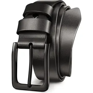 Mens Black Belt,Genuine Leather Belts for Men,Mens Dress Belt,Mens Casual Belt
