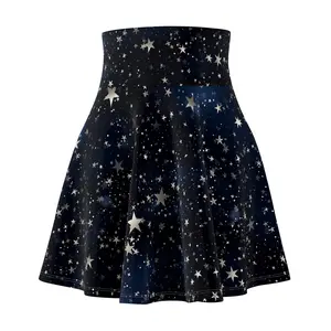 Skater Skirt, Dark Galaxy print, Cosmic Women's Fashion, Space Lover Gift, Celestial Galaxy Clothing, Astronomy Mini Skirt, Black Galaxy