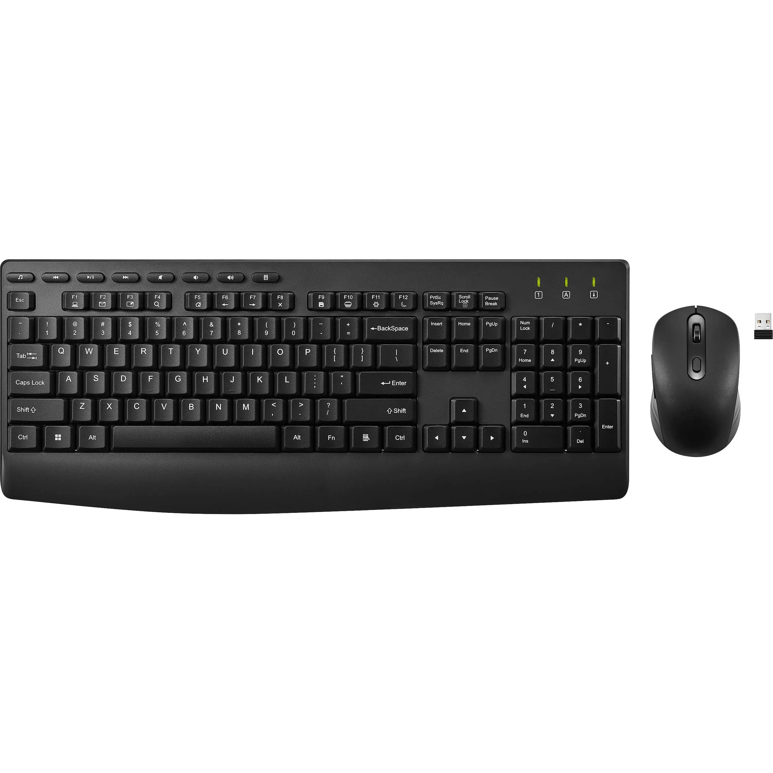Best Buy essentials - Full-size Wireless Membrane Keyboard and Mouse Bundle with USB Receiver - Black