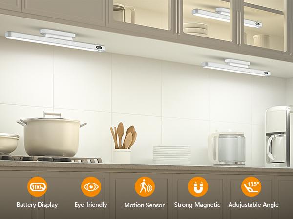 WILLED Rechargeable LED Light Bar with Remote control , 3 Color Temperatures  Dimmable sensor lighting , Magnetic Stick-On Installation for Vanity Mirror, Desk, living room, Under Cabinet, kitchen,Closet, Bathroom, Shelf, Study, Makeup Station, Gift Ideas