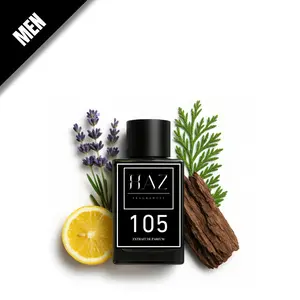 HAZ Fragrances 105 Extrait de Parfum - Classic Elegance with Modern Sensuality Lemon Bergamot Pink Pepper Lavender Orange Blossom Cedarwood Patchouli