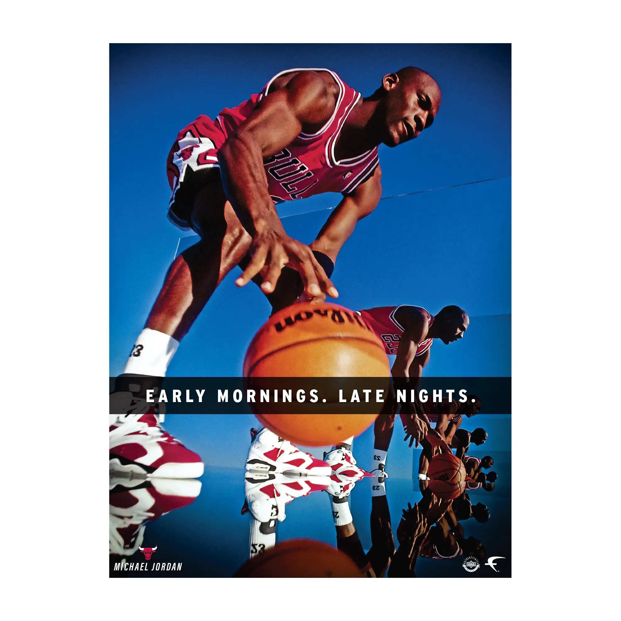 Official NBA Chicago Bulls Michael Jordan Dribble Motivational Peel & Stick Vinyl Wall Decal - Fan-Focused Smooth Vinyl Wall Art, Home Decor, Reusable Team-Themed Sticker to Celebrate Love for the Game