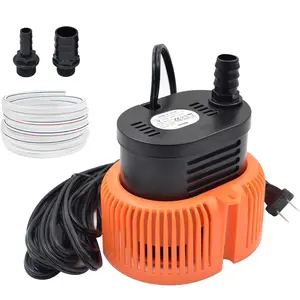 LAANPOLE Pool Cover Pump Above Ground - Submersible Swimming Sump Inground Pump, Water Removal with 16' Drainage Hose and 25 Feet Power Cord, 850 GPH, 3 Adapters, Orange