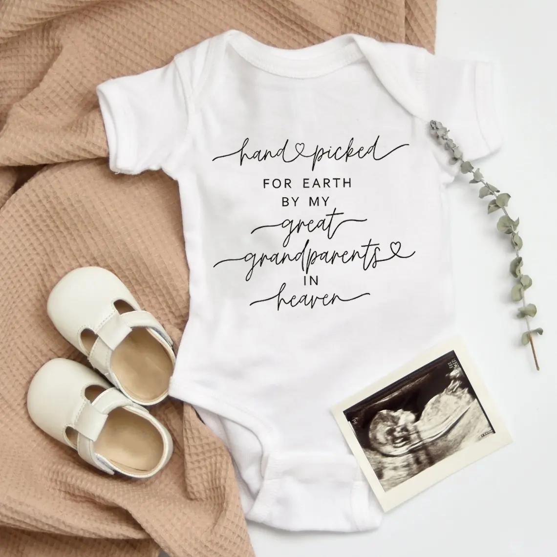 New Hand Picked For Earth By My Great Grandparents in Heaven Baby Rompers Boys Girls Bodysuits Clothes Baby Shower Gift Newborn, Newborn Outfits, Baby Items
